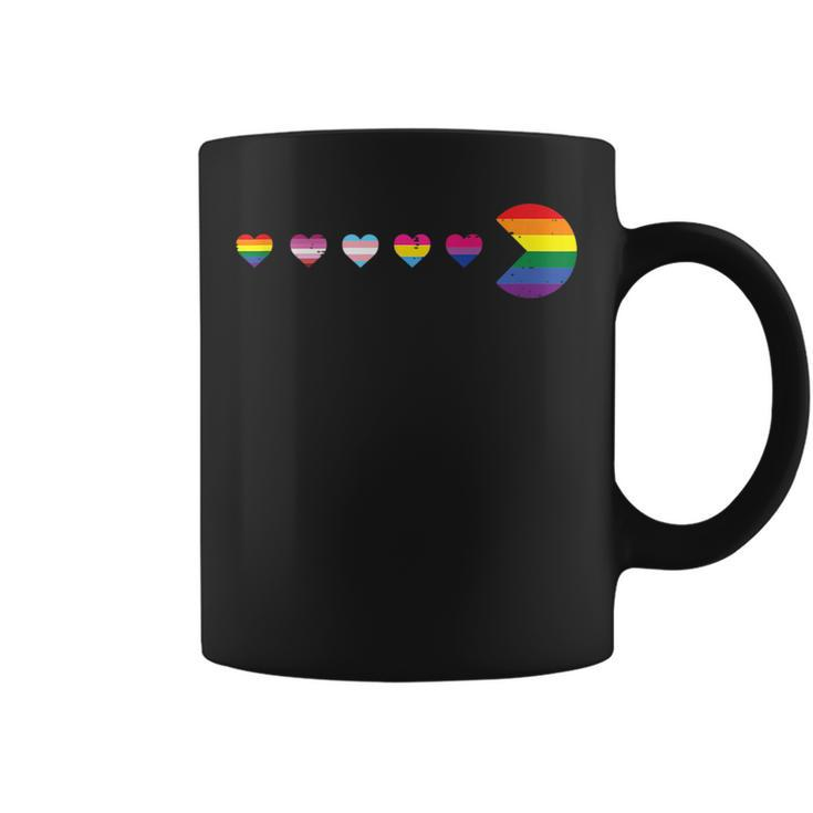 Gay Rainbow Lgbt Hearts Flag Pride Month Ally Men Women Kids  Coffee Mug