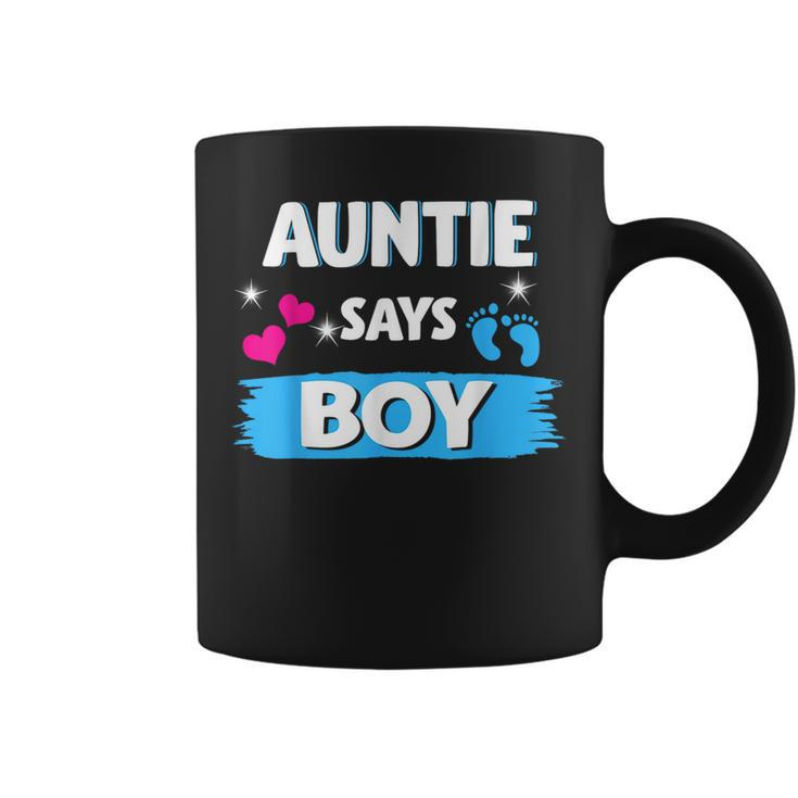 Gender Reveal Auntie Says Boy Matching Family Baby Party Coffee Mug