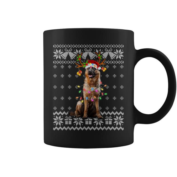 German Shepherd Christmas Reindeer Ugly Christmas Sweater Coffee Mug