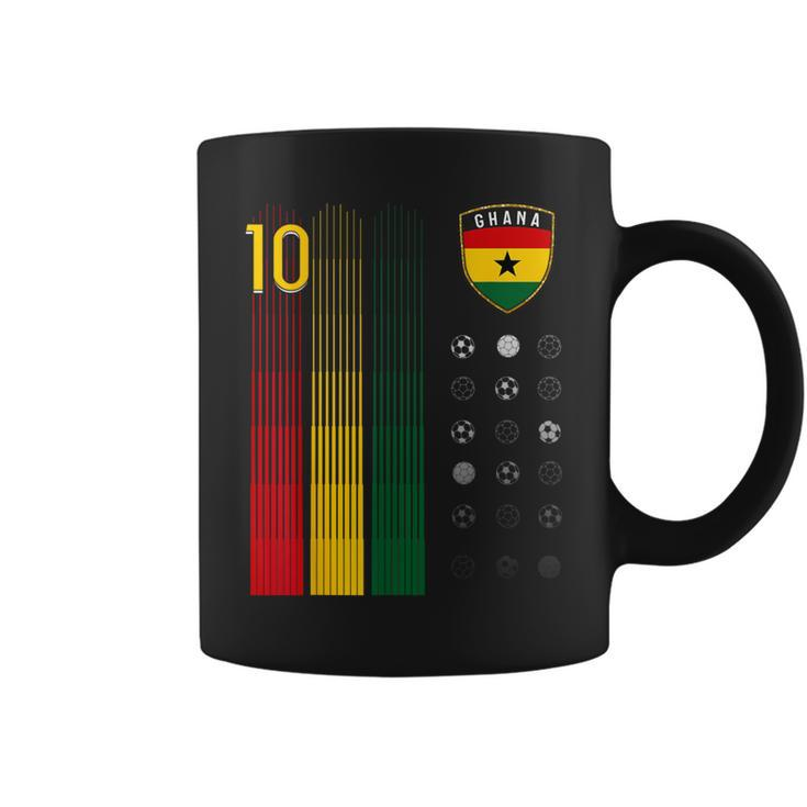 Ghana Soccer Ghanaian Flag Football Retro 10 Jersey Coffee Mug