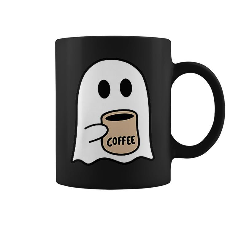 Ghost Drinking Coffee Funny Halloween Costume Coffee Lover  Coffee Mug