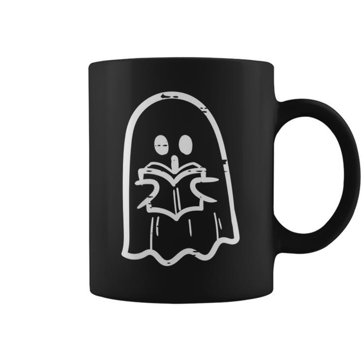 Ghost Reading Book Pocket Halloween Costume Bookworm Teacher Gifts For Teacher Funny Gifts Coffee Mug