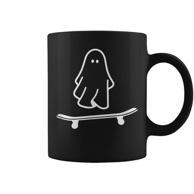 Ghost Skateboard Lazy Halloween Costume Skateboarding Coffee Mug