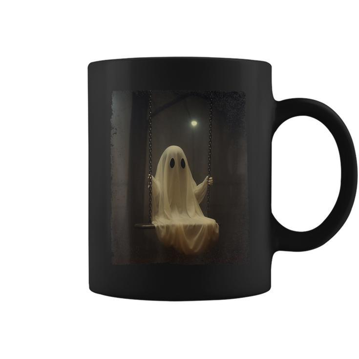 Ghost On The Swing Spooky Gothic Spooky Season Halloween Coffee Mug