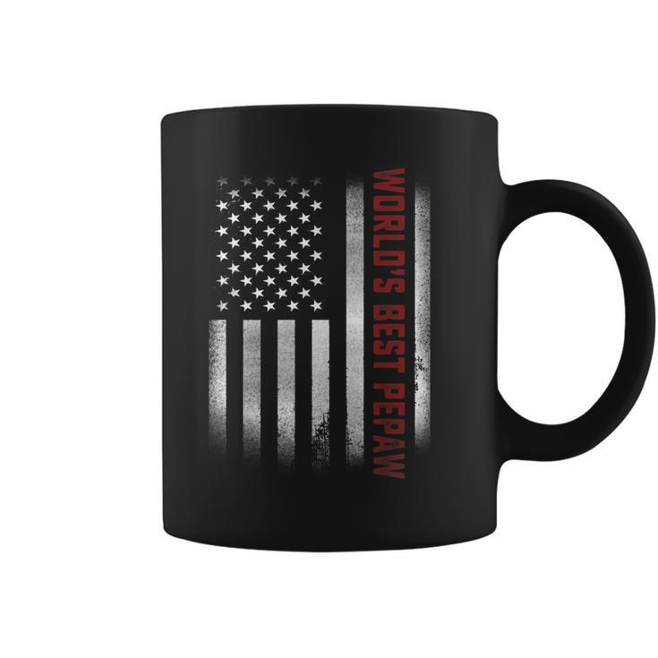 Gifts For Papa Worlds Best Pepaw American Flags  Coffee Mug