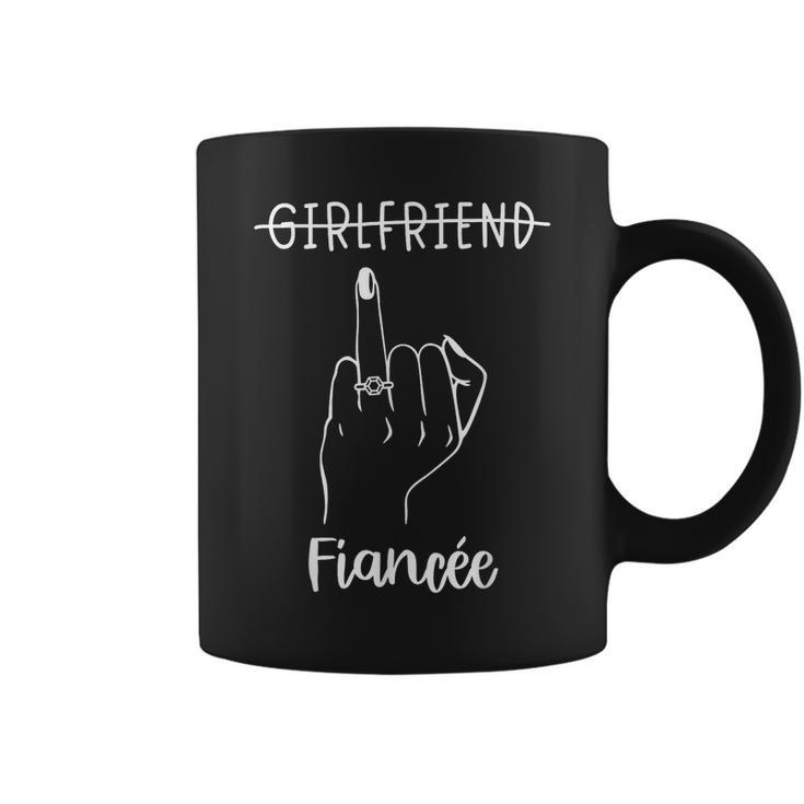 Girlfriend Fiancée Bachelorette Party Engaged Ring Finger  Coffee Mug