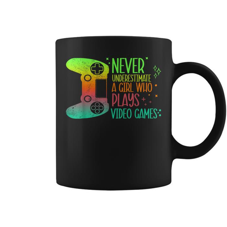 Girls Gamer Never Underestimate A Girl Who Plays Video Games Coffee Mug