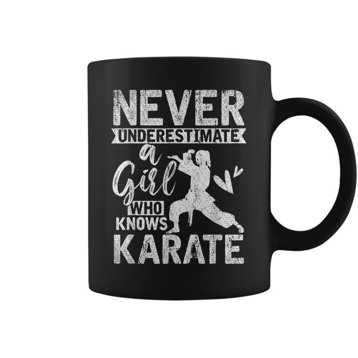 Girls Gift Never Underestimate A Girl Who Knows Karate Karate Funny Gifts Coffee Mug