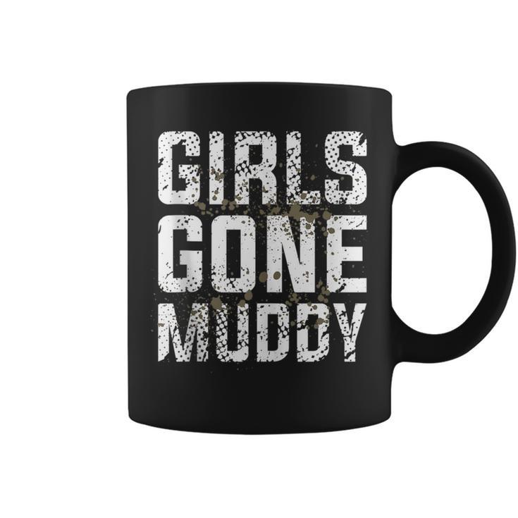 Girls Gone Muddy Distressed Mud Running Muddy Quad Biker Coffee Mug