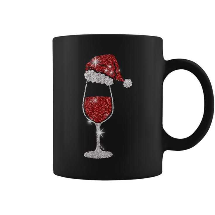 Glass Red Wine Santas Hat Xmas Clothes Pjs Outfit Christmas Coffee Mug