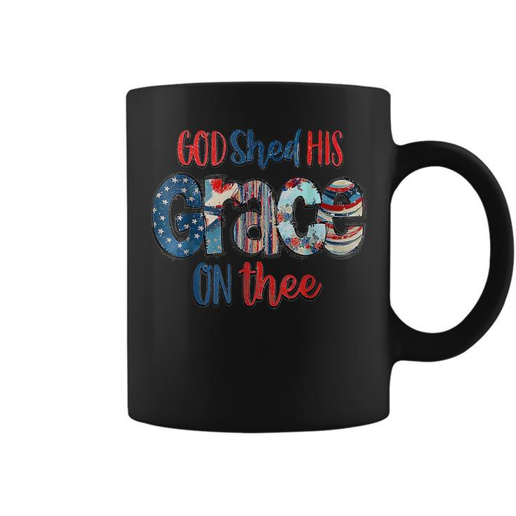God Shed His Grace On Thee 4Th Of July Groovy Patriotic Patriotic Funny Gifts Coffee Mug