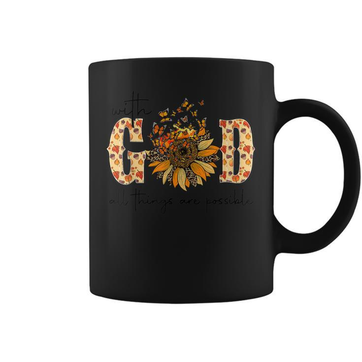 With God All Things Are Possible Christian Fall Thanksgiving Coffee Mug