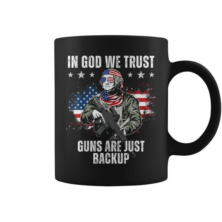 In God We Trust Guns Are Just Backup Ar-15 George Washington Coffee Mug