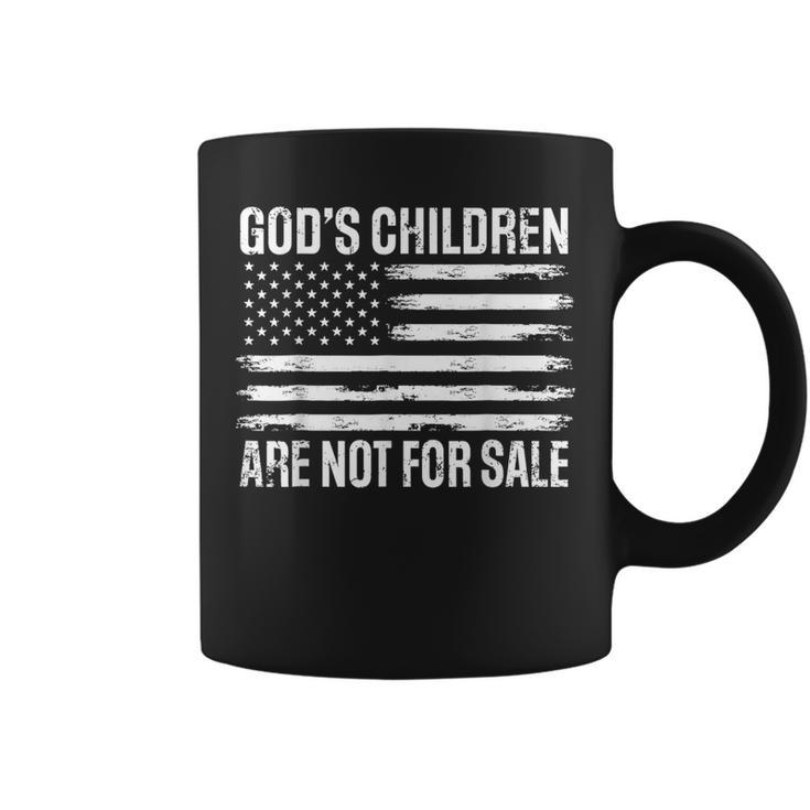 Gods Children Are Not For Sale Funny American Flag Quote  Coffee Mug