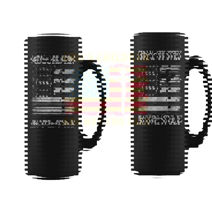 Gods Children Are Not For Sale American Flag Cross Christian Coffee Mug