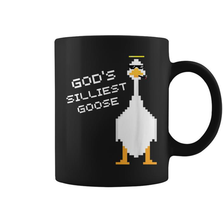 Gods Silliest Goose Pixelated Coffee Mug