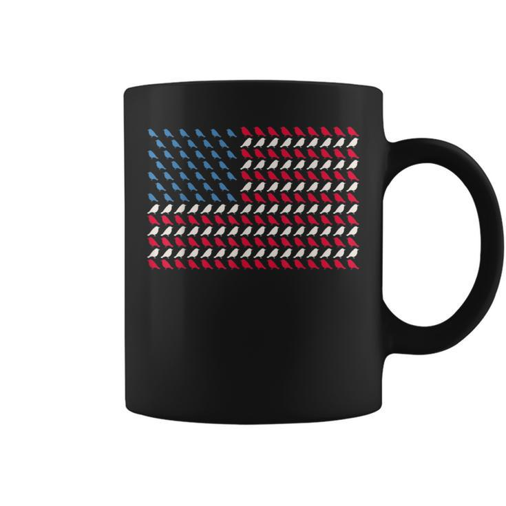 Goldfinch American Flag Passerine Us 4Th Of July Usa Coffee Mug