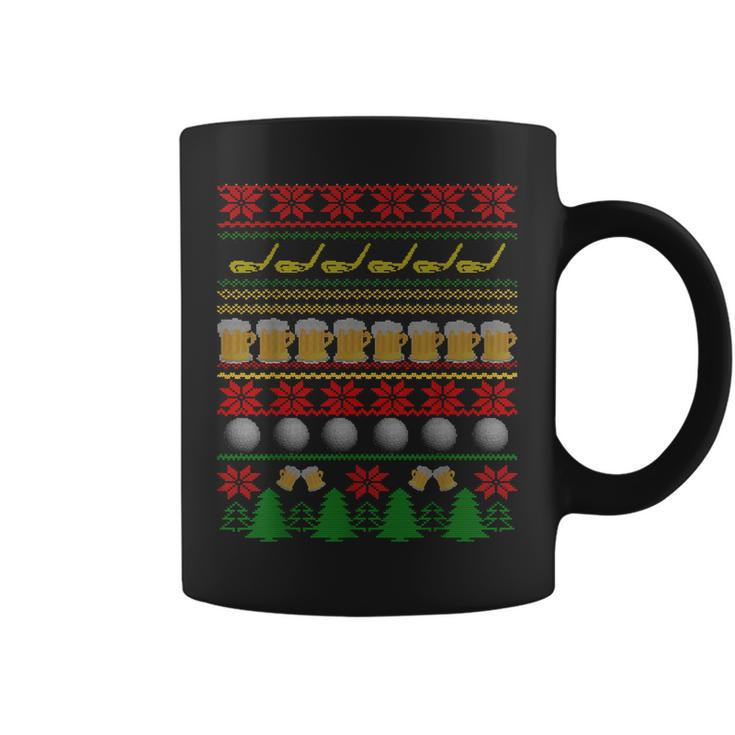 Golf And Beer Ugly Christmas Sweater Holiday Coffee Mug