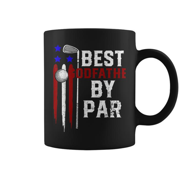 Golf Best Godfather By Par Grandpa Golfer Flag American Coffee Mug