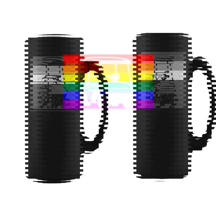 Golf Cart Gay Pride Flag Lgbtq Aesthetic Golfer Pattern Cute  Coffee Mug