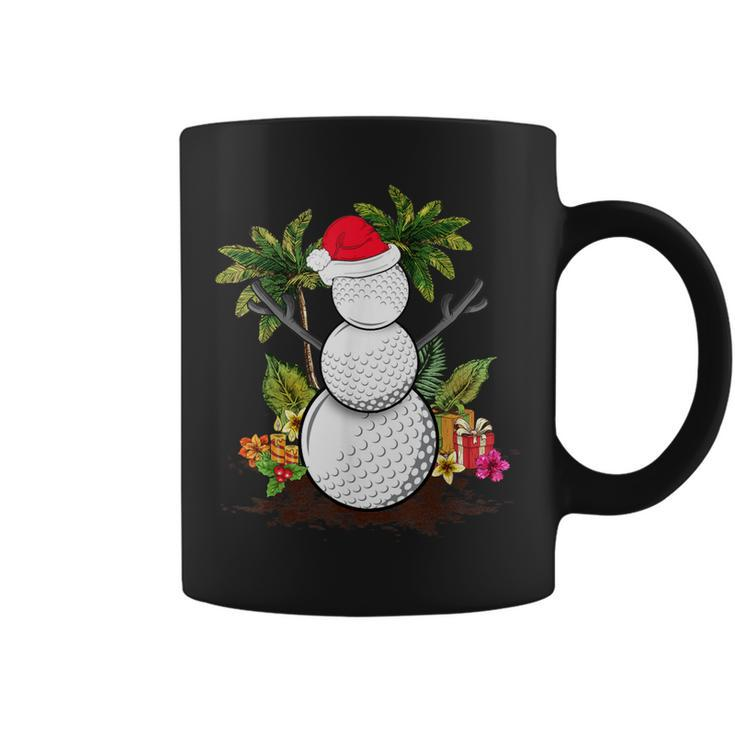 Golf Christmas In July Summer Snowman Golfer Party Hawaii Coffee Mug