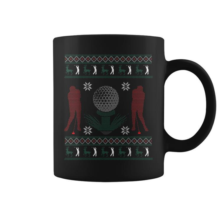 Golf Ugly Christmas Sweater Style Coffee Mug
