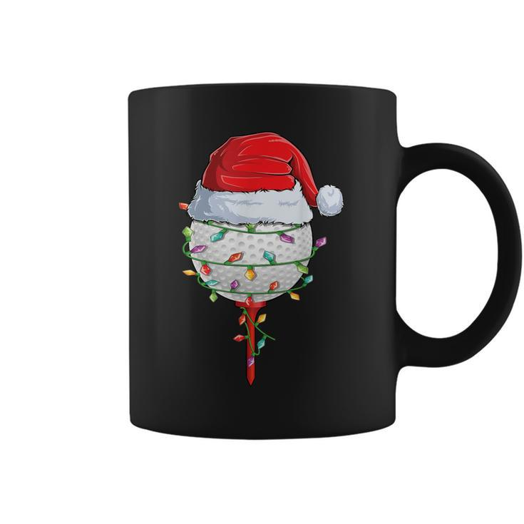 Golfing Christmas Pajama Holiday Golf Ball Santa Hat Coffee Mug