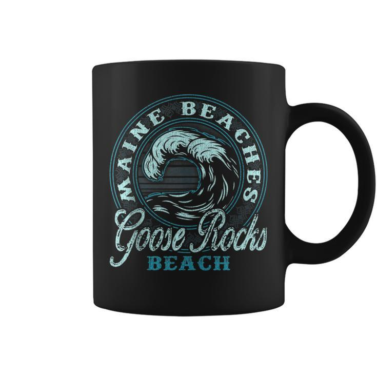 Goose Rocks Beach Retro Wave Circle  Coffee Mug