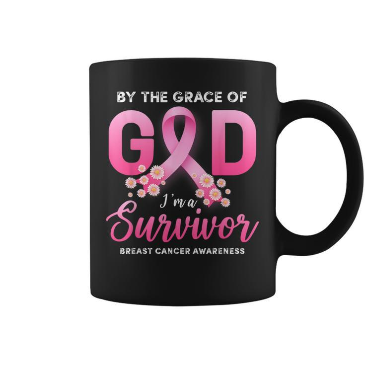 By The Grace God Im A Survivor Breast Cancer Survivor Coffee Mug