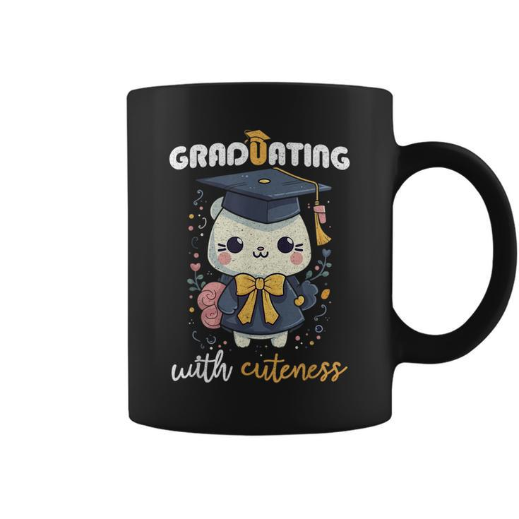Graduating With Cuteness Kawaii Cat Graduation 2023  Coffee Mug