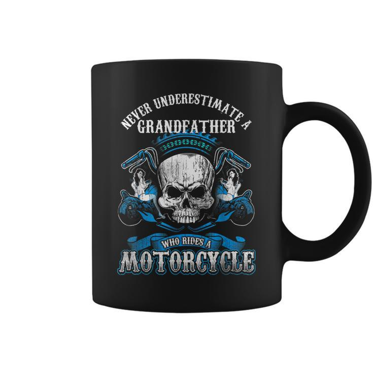 Grandfather Biker Never Underestimate Motorcycle Skull Coffee Mug