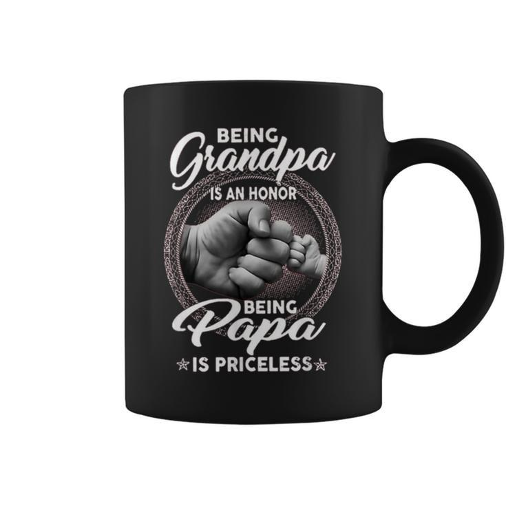Being Grandpa Is An Honor Papa Is Priceless Fathers Day Coffee Mug