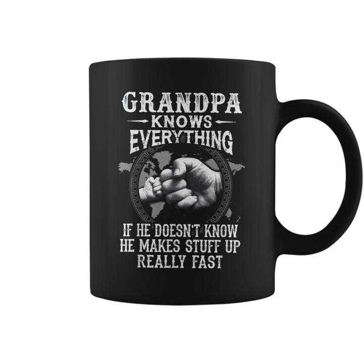Grandpa Knows Everything Classic Fist Bump Fathers Day  Coffee Mug