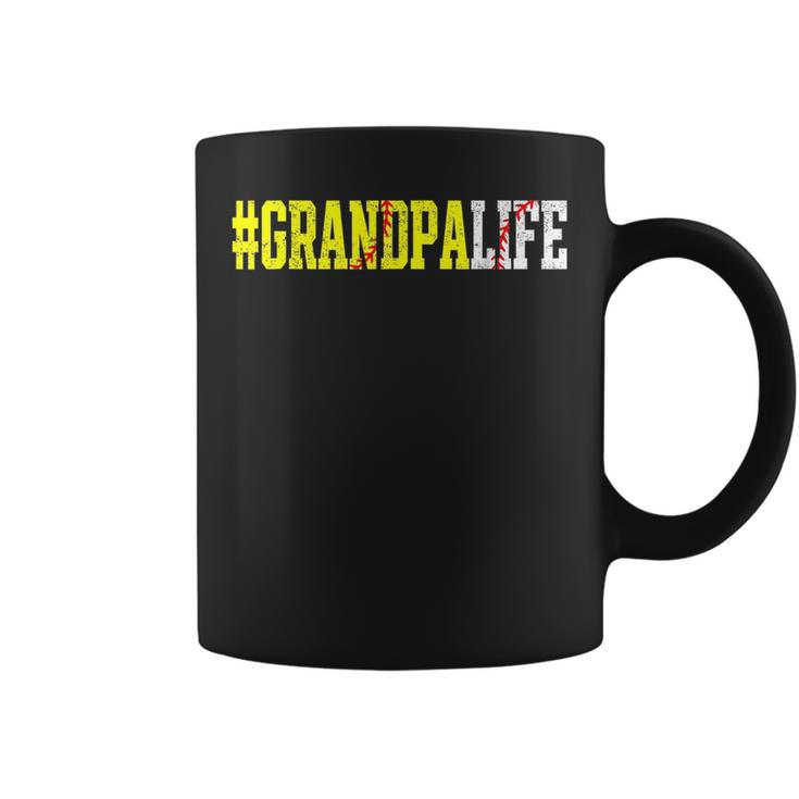 Grandpa Life Softball Grandpa Baseball Lover Fathers Day  Coffee Mug