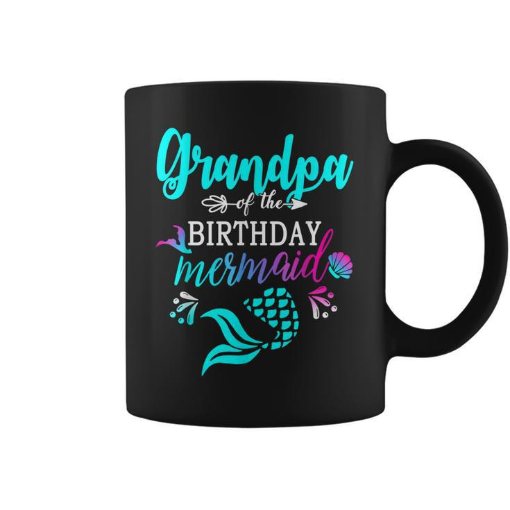 Grandpa Of The Birthday Mermaid Matching Mermaid Grandfather  Coffee Mug