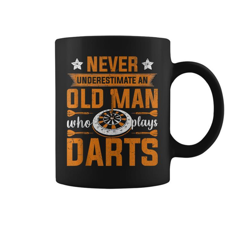 Grandpa Never Underestimate An Old Man Who Plays Darts Coffee Mug