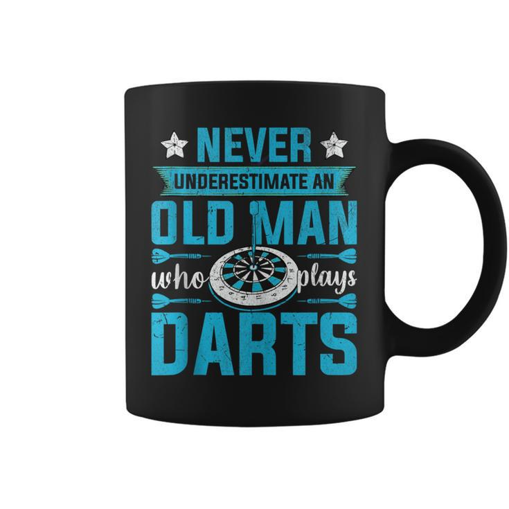 Grandparents Never Underestimate An Old Man Who Plays Darts Coffee Mug