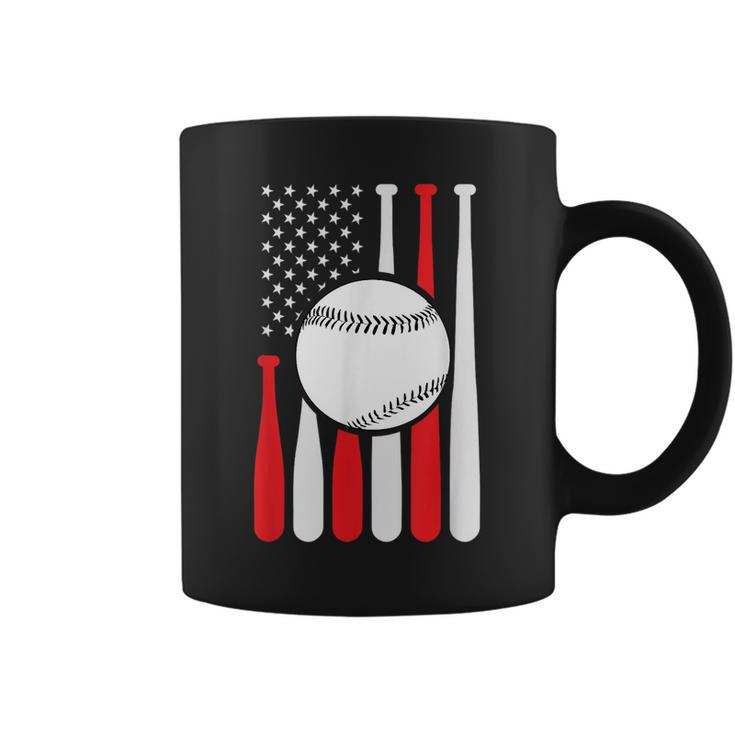 Graphic Vintage American Flag Baseball Coach 4Th Of July  Coffee Mug