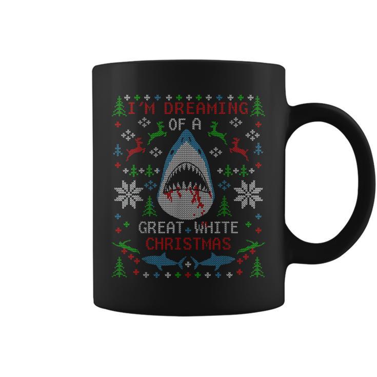 Great White Shark Ugly Christmas Sweater Party Coffee Mug