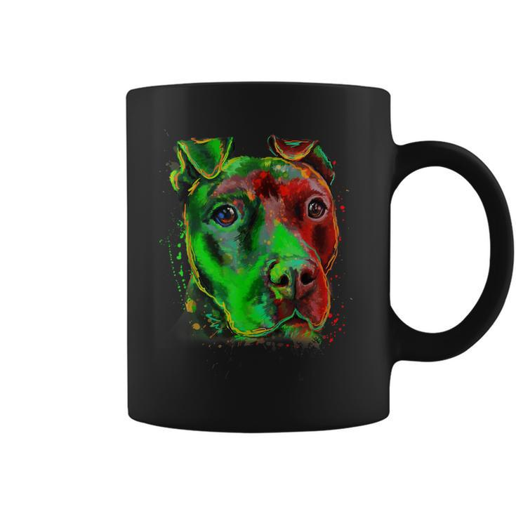 Green Color Pitbull Innocent Face  Coffee Mug