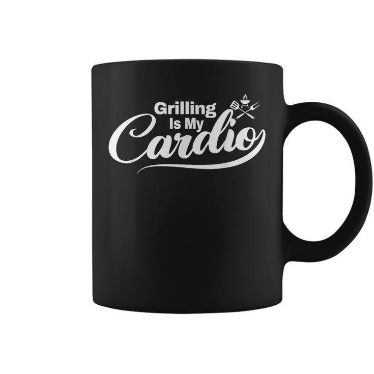 Grilling Is My Cardio Funny Grill Dads Grillin Bbq  Coffee Mug