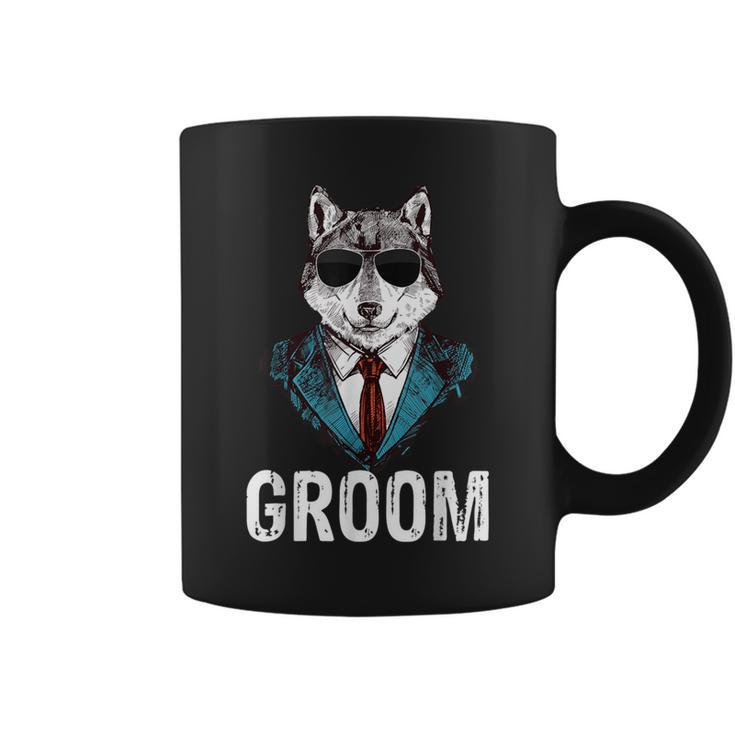 Grooms Wolf Bachelor Wedding Groomsmen Team Party Coffee Mug