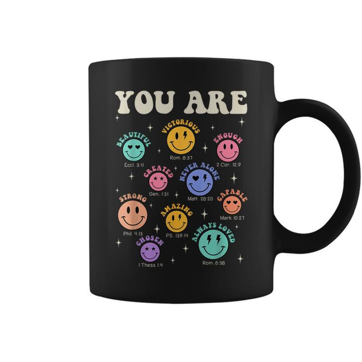 Groovy You Are Bible Verse Smile Face Religious Christian Coffee Mug
