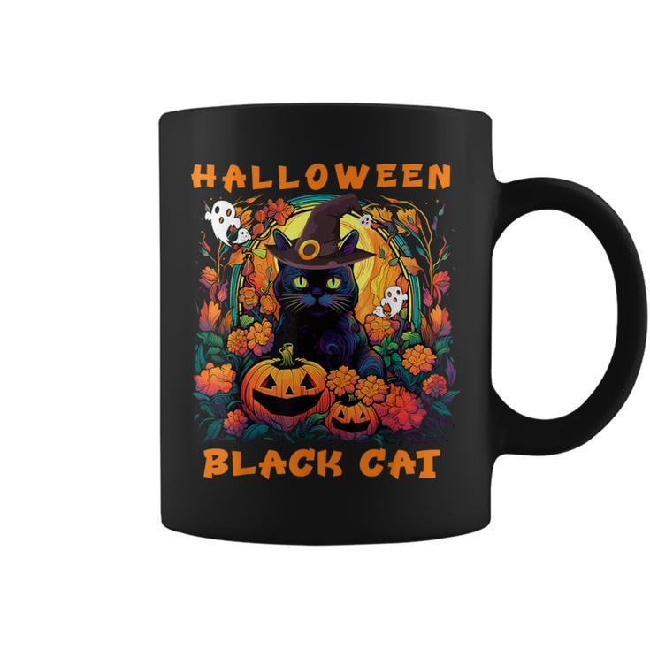 Groovy Black Cat Season Halloween Pumpkin Monster Costume Coffee Mug
