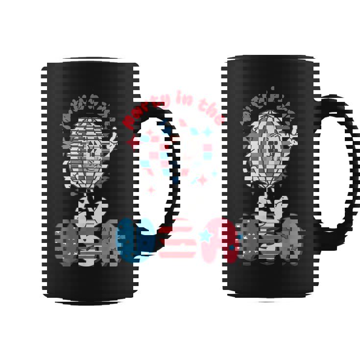 Groovy Disco Funny Party In The Us July 4Th Usa Patriotic Coffee Mug