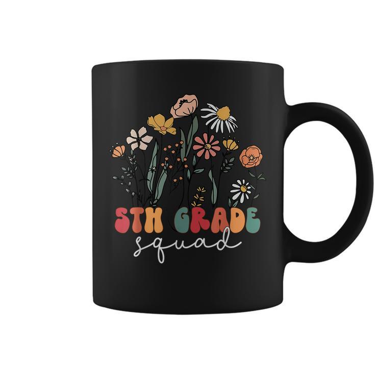 Groovy Fifth Grade Floral Girls Teacher Team 5Th Grade Squad Coffee Mug