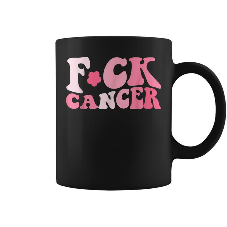 Groovy Fuck Cancer All Breast Cancer Awareness Coffee Mug