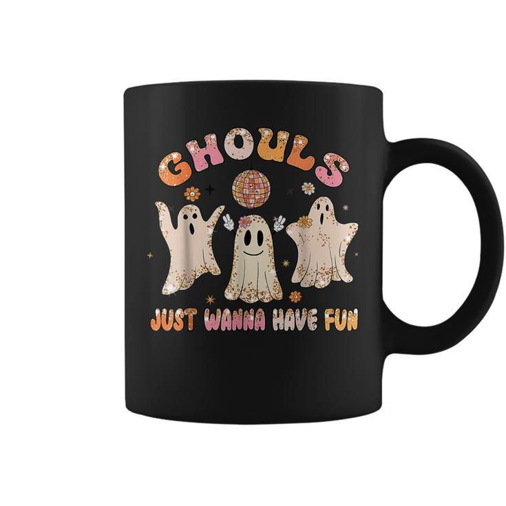 Groovy Ghouls Just Wanna Have Fun Halloween Spooky Season Coffee Mug