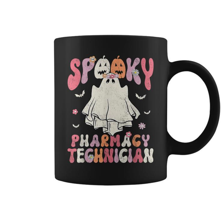 Groovy Halloween Spooky Pharmacy Tech Floral Ghost Costume Coffee Mug