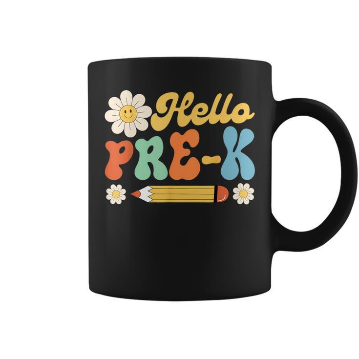 Groovy Hello Pre-K First Day Of School Teachers Kids Girls  Coffee Mug